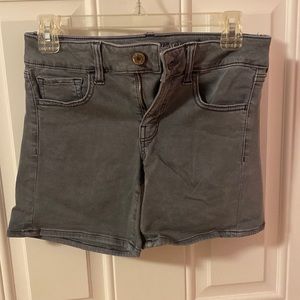 Gray American Eagle midi shorts